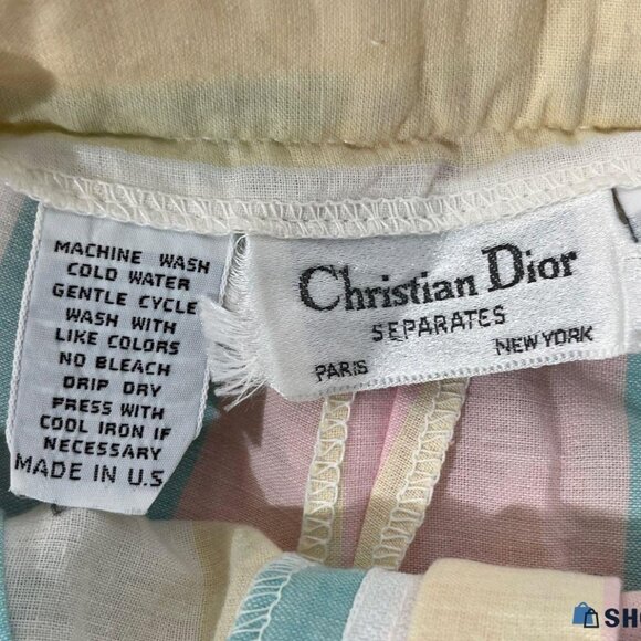 Authentic Vintage 60's Christian Dior Linen High Waisted Wide Leg Pants Size 28" - Picture 7 of 12